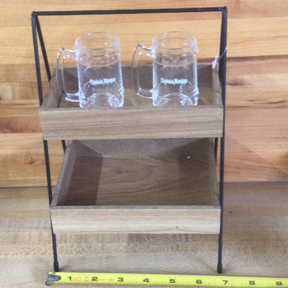 New Shelf display With 2 Plastic Captain Morgan shot glass